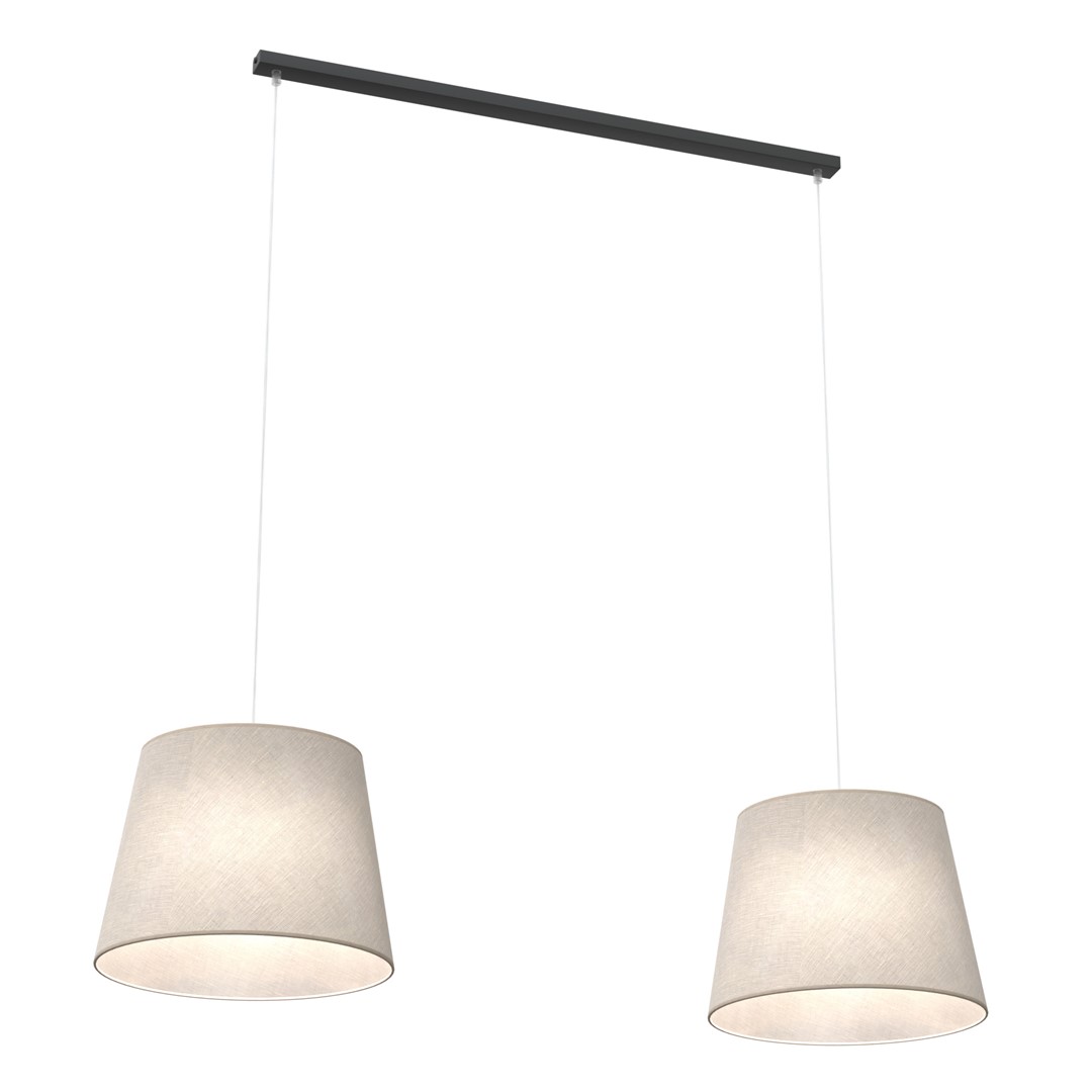 Epoca 90cm Beige suspension De Emibig Lighting - Les abat-jour en tissu diffusent d&eacute;licatement la lumi&egrave;re et cr&eacute;ent une atmosph&egrave;re chaleureuse et confortable &ndash; parfaite pour le salon, la table &agrave; manger ou la cuisine.