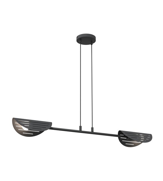 Saber 104cm Noir suspension De Emibig Lighting - Parfait pour les salons, les salles &agrave; manger ou les bureaux, Saber &eacute;met une lumi&egrave;re douce qui cr&eacute;e une atmosph&egrave;re particuli&egrave;re et souligne le style de la pi&egrave;ce.