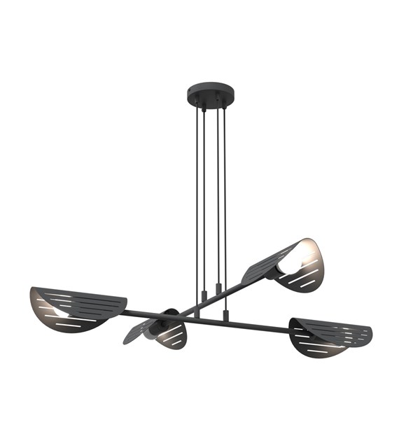 Saber 104cm Noir suspension De Emibig Lighting - Parfait pour les salons, les salles &agrave; manger ou les bureaux, Saber &eacute;met une lumi&egrave;re douce qui cr&eacute;e une atmosph&egrave;re particuli&egrave;re et souligne le style de la pi&egrave;ce.