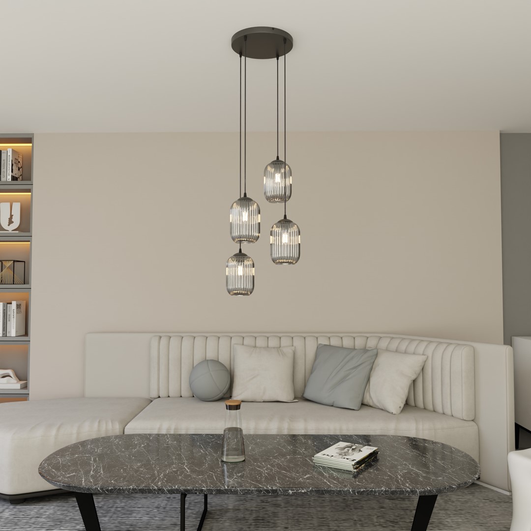 Verdi Ø30 Couleur fumée suspension De Emibig Lighting - Verdi s'int&egrave;gre parfaitement dans les int&eacute;rieurs modernes et &eacute;l&eacute;gants et diffuse une lumi&egrave;re douce et agr&eacute;able - id&eacute;ale pour les salons, les salles &agrave; manger ou les espaces publics.