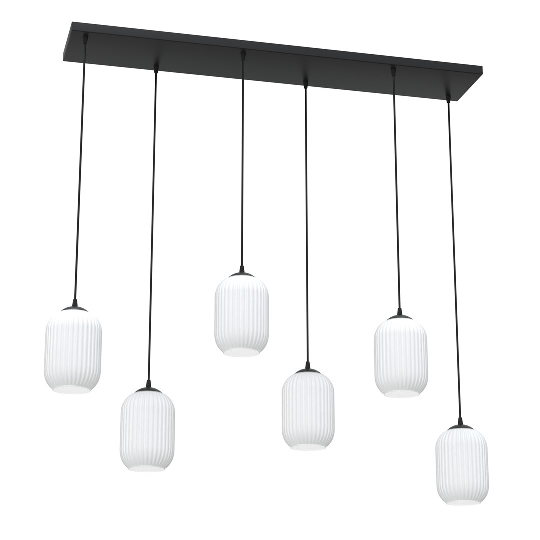 Verdi 115cm Blanc suspension De Emibig Lighting - Verdi s'int&egrave;gre parfaitement dans les int&eacute;rieurs modernes et &eacute;l&eacute;gants et diffuse une lumi&egrave;re douce et agr&eacute;able - id&eacute;ale pour les salons, les salles &agrave; manger ou les espaces publics.