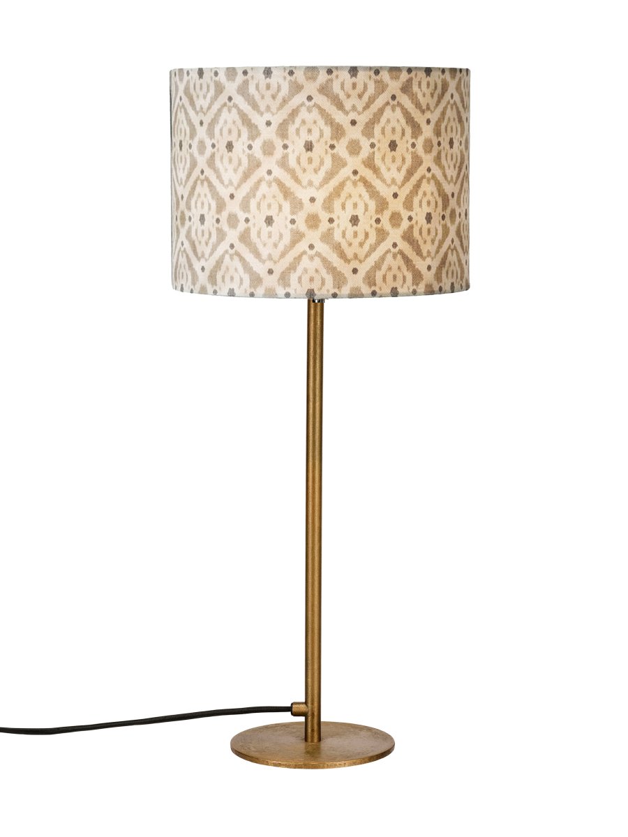 Base 58cm Laiton/brun lampe de table De PR Home - La lampe est fournie avec un c&acirc;ble textile de 2 m&egrave;tres, un interrupteur et une prise secteur.