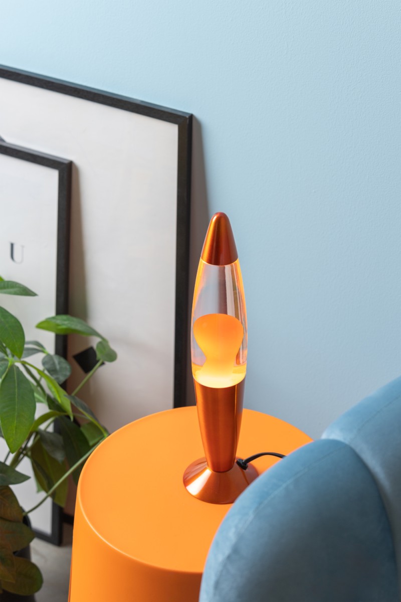 Rocket 35cm Orange lampe pour enfant De Leitmotiv - Elle est fournie avec un câble noir de 1,65 m, un interrupteur et une prise.
