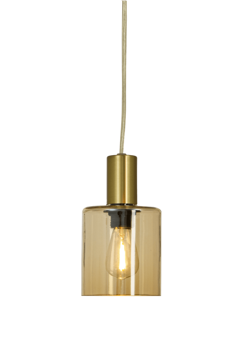 Cylinder Ø9 Laiton mat lampe de fenêtre De Aneta Lighting - Le câble mesure 4 mètres de long et dispose d'un interrupteur à courant moyen et d'une prise.