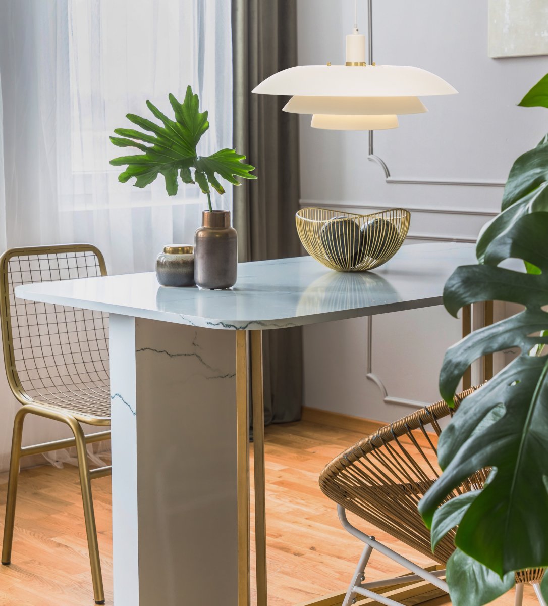 Epsilon 1 Ø45 Blanc suspension De Aneta Lighting - Suspension de cuisine classique EPISLON en m&eacute;tal laqu&eacute; blanc.