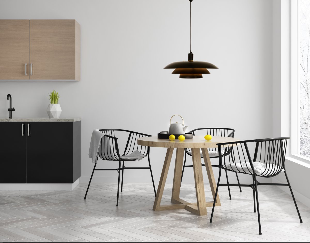 Epsilon Ø45 Noir suspension De Aneta Lighting - Suspension de cuisine classique EPISLON en m&eacute;tal laqu&eacute; noir.