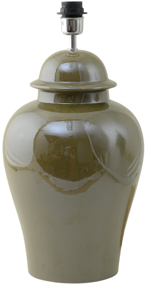  Ming 50cm Olivgrön pied de lampe De Hallbergs - Ming &auml;r en stilfull lampfot i keramik med en klassisk, mjukt rundad form.