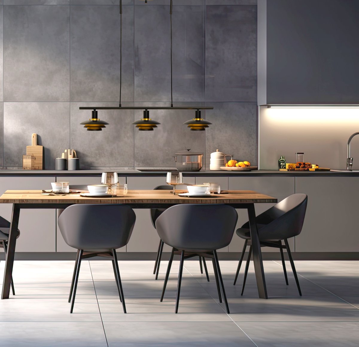 Epsilon 86cm Noir suspension De Aneta Lighting - 