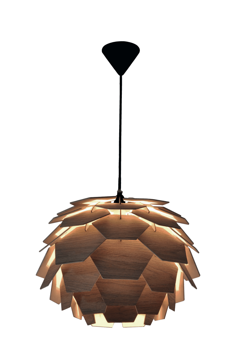 Carpatica Ø40 Tache brune suspension De Aneta Lighting - Le plafonnier est en plastique blanc pour suspension par crochet et est équipé d'une bande de serrage.