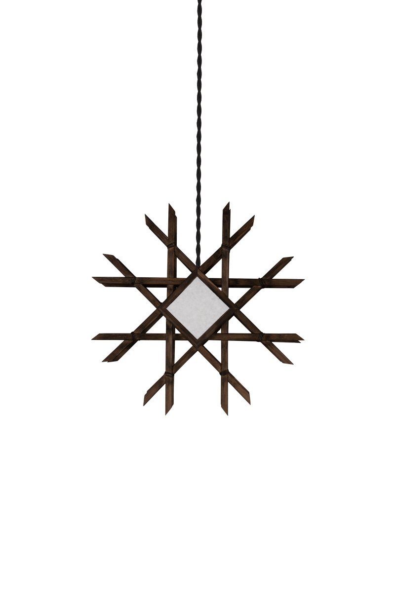 Lea Ø45 Brun De Globen Lighting - La lampe est faite &agrave; la main et a un aspect traditionnel avec des &eacute;l&eacute;ments de Japandi.