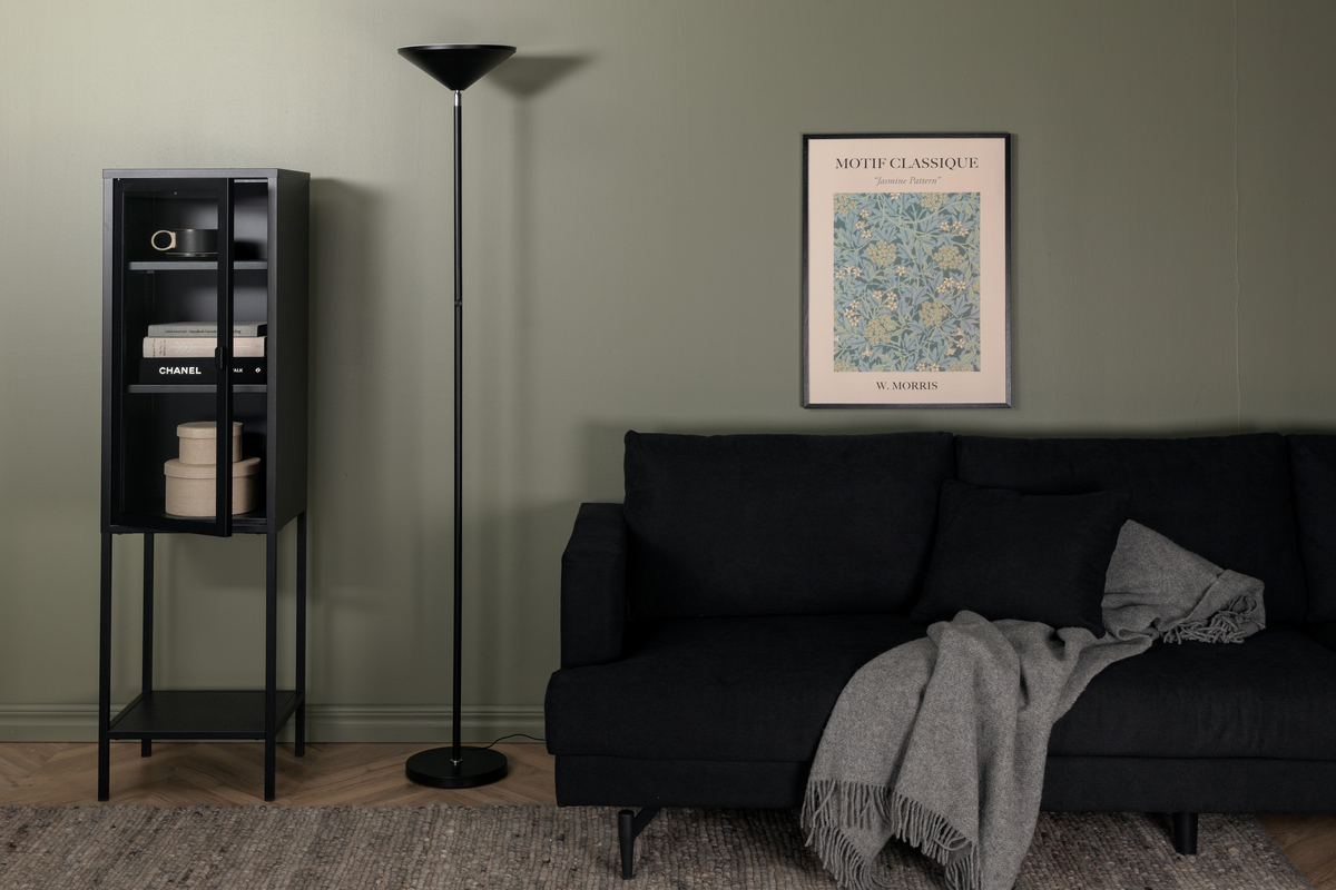Corong Noir lampadaire De Venture Design - Livr&eacute; avec un c&acirc;ble et une prise noirs.