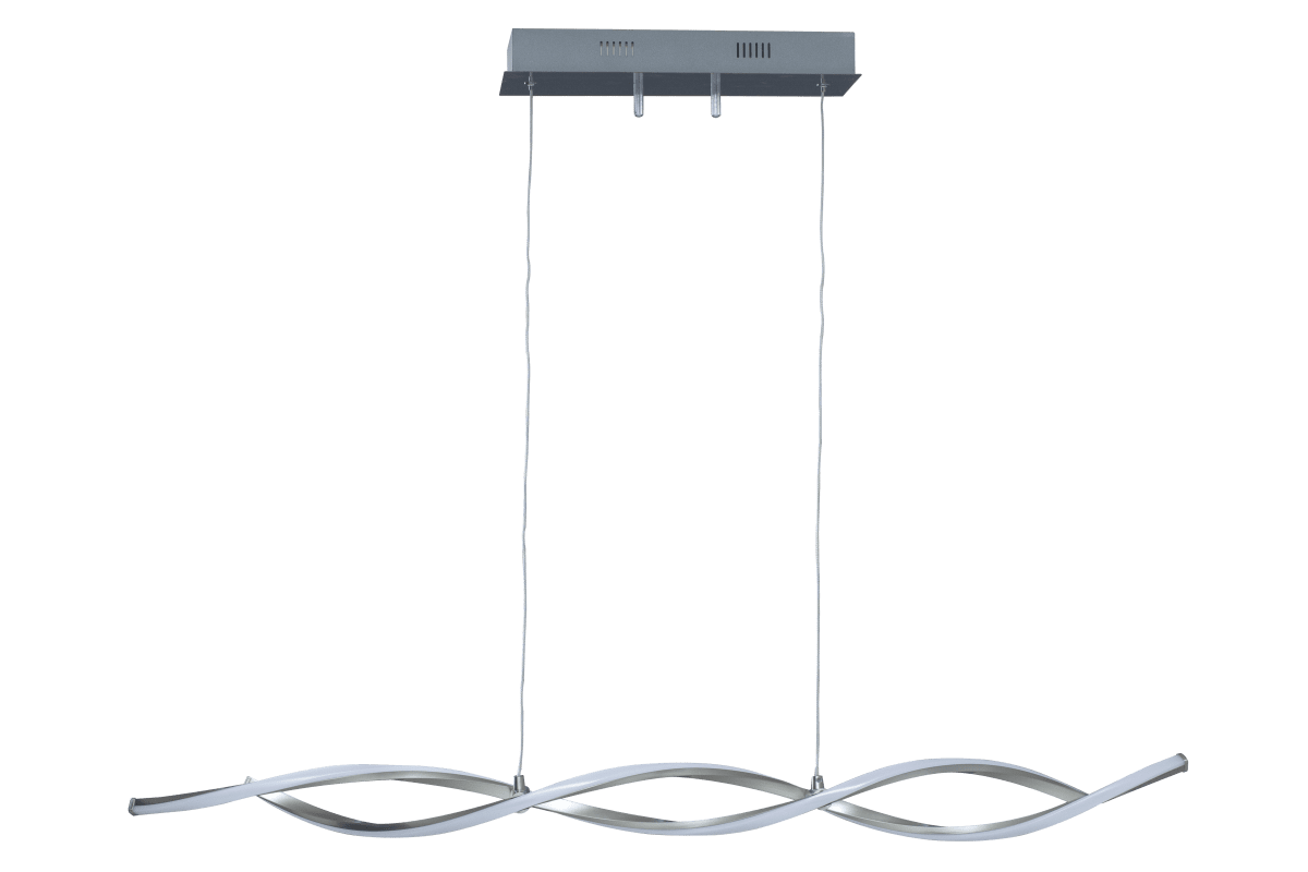 Swirl 110cm Acier suspension De Aneta Lighting - La coupelle de toit de la lampe est en métal avec suspension à crochet et borne de connexion, la prise de la lampe peut être montée.