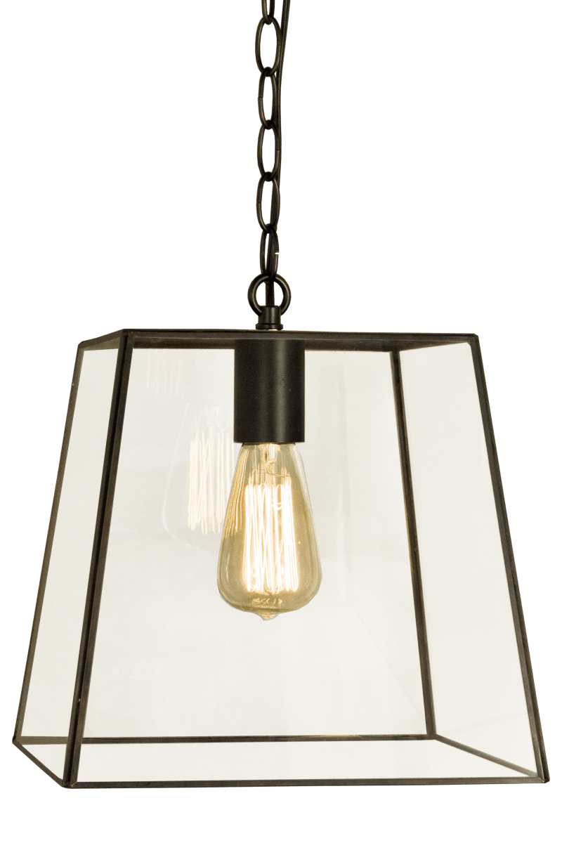 Diplomat 28cm Noir suspension De Aneta Lighting - DIPLOMAT, plafonnier facile &agrave; placer en m&eacute;tal laqu&eacute; noir et verre, 60 W E27 (non inclus).