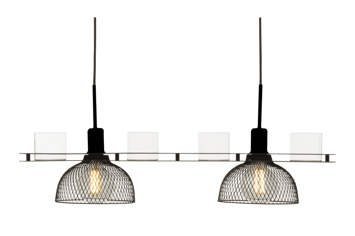 Timjan 78cm Noir suspension De Aneta Lighting - Suspension à crochet pour une installation facile avec coque de toit en métal noir.