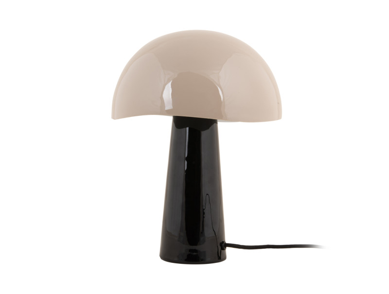 Grato 33cm Noir/beige lampe de table De Leitmotiv - Son pied noir et son abat-jour beige clair créent une ambiance chaleureuse et harmonieuse.