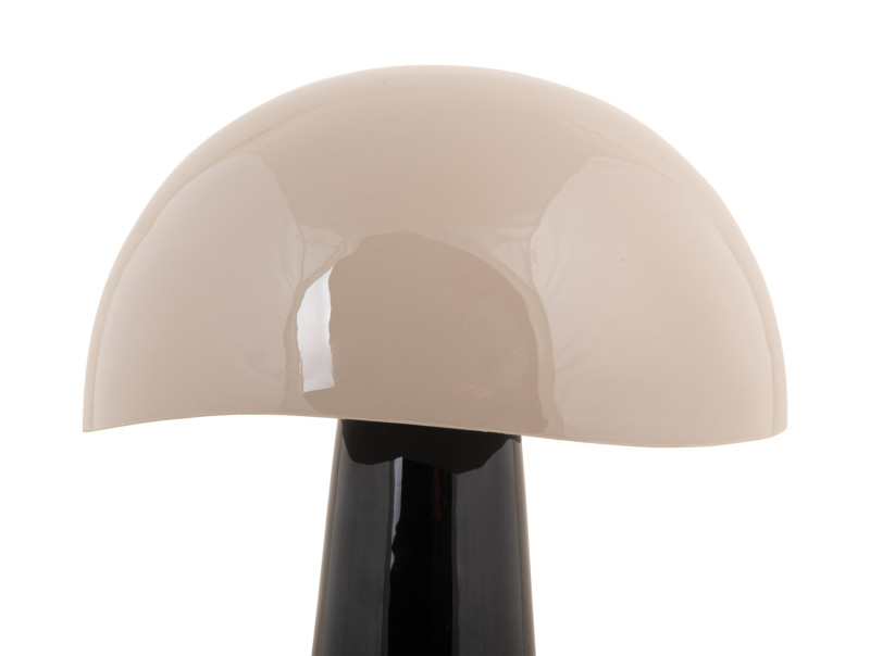 Grato 33cm Noir/beige lampe de table De Leitmotiv - Son pied noir et son abat-jour beige clair créent une ambiance chaleureuse et harmonieuse.