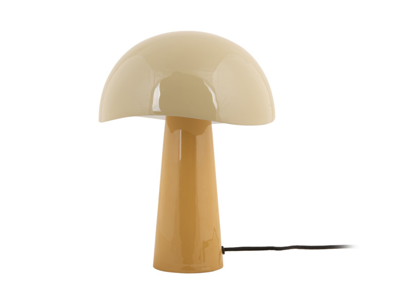Grato 33cm Jaune lampe de table De Leitmotiv - Son pied jaune miel et son abat-jour jaune pâle créent une ambiance chaleureuse et harmonieuse.