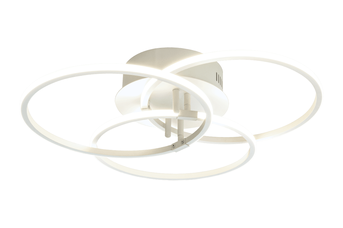 Ringo 45cm Blanc plafonnier De Aneta Lighting - Plafonnier RINGO composé de trois anneaux entrelacés en métal peint en blanc.