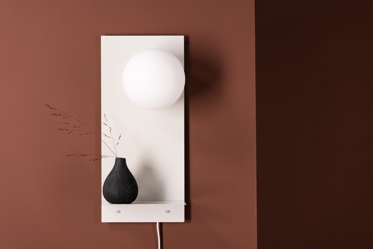 Troyes 45cm Gris clair applique murale De Venture Design - Livr&eacute;e avec un c&acirc;ble, un interrupteur et une prise blancs.