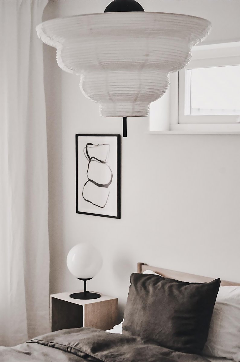 Kyoto Ø60 Blanc suspension De Globen Lighting - Le plafonnier Kyoto s'inspire de l'Asie et de la lampe de riz traditionnelle.