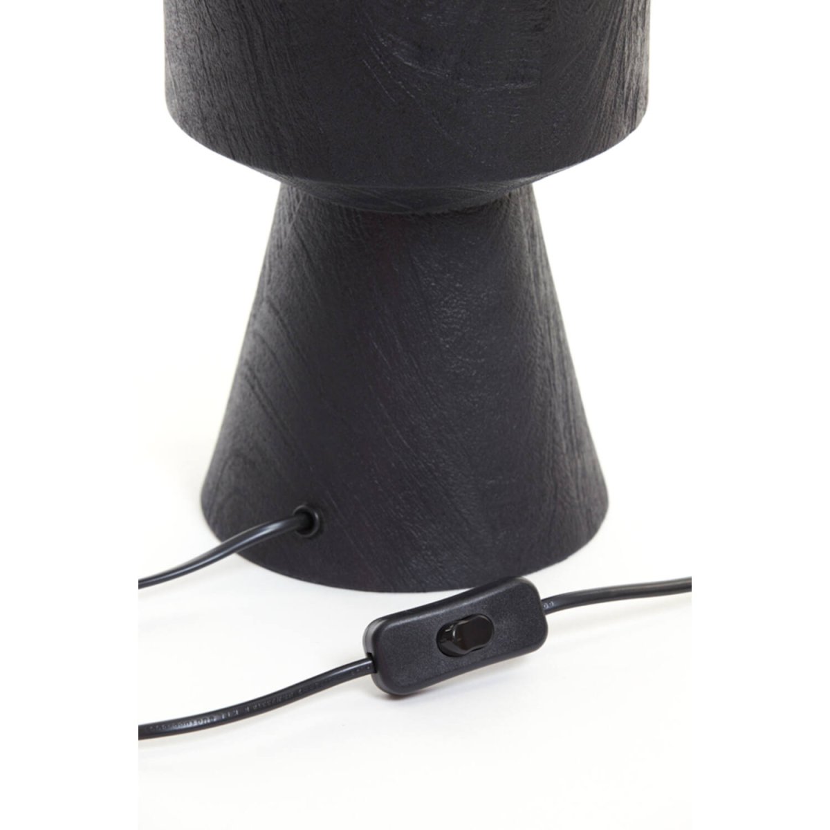 Gregor 44cm Noir pied de lampe De Light & Living - Livré avec un câble noir, un interrupteur et une prise.