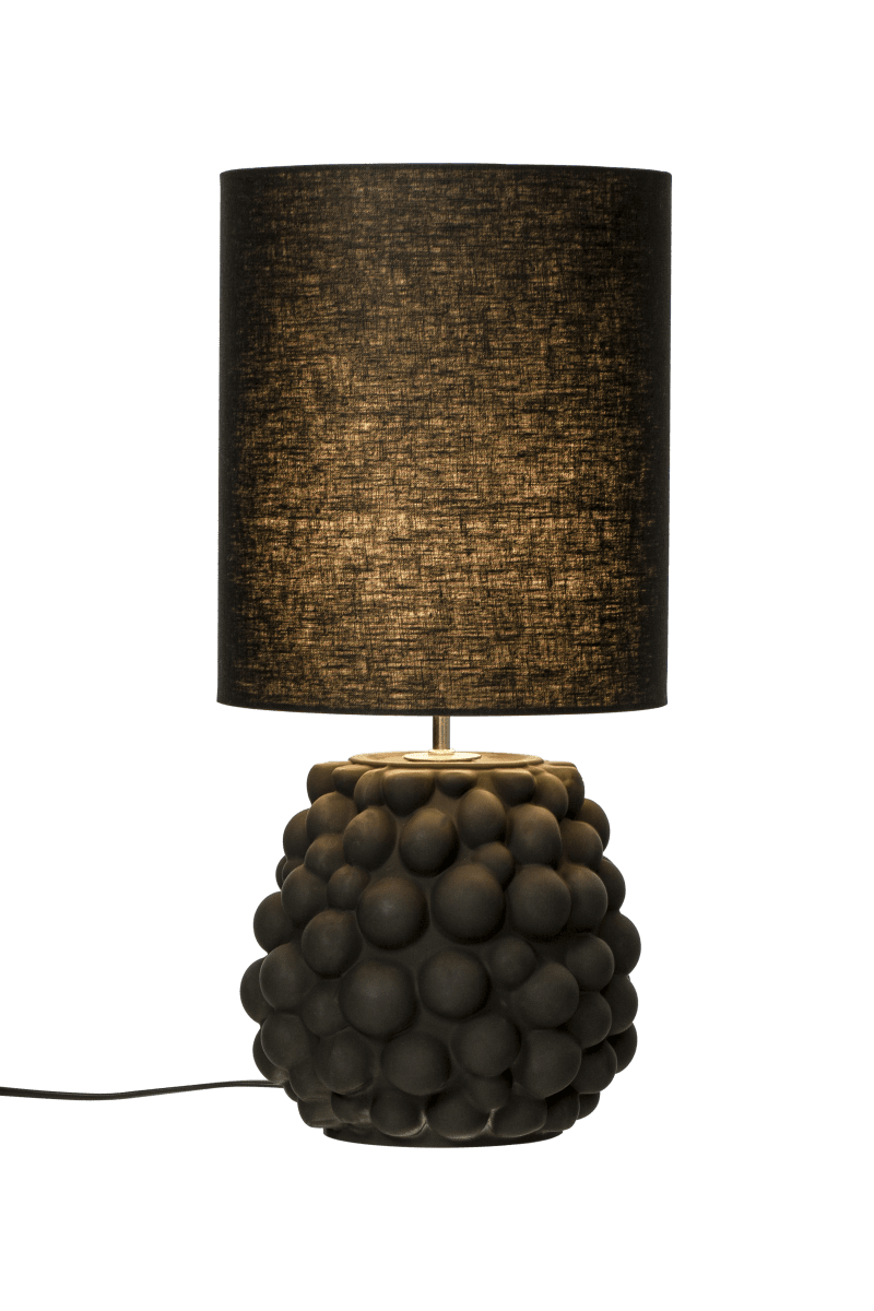 Bubbles 48cm Noir lampe de table De Aneta Lighting - La lampe de table passionnante "Bubbles" a une base de lampe en verre unique avec une texture de bulles de formes différentes.