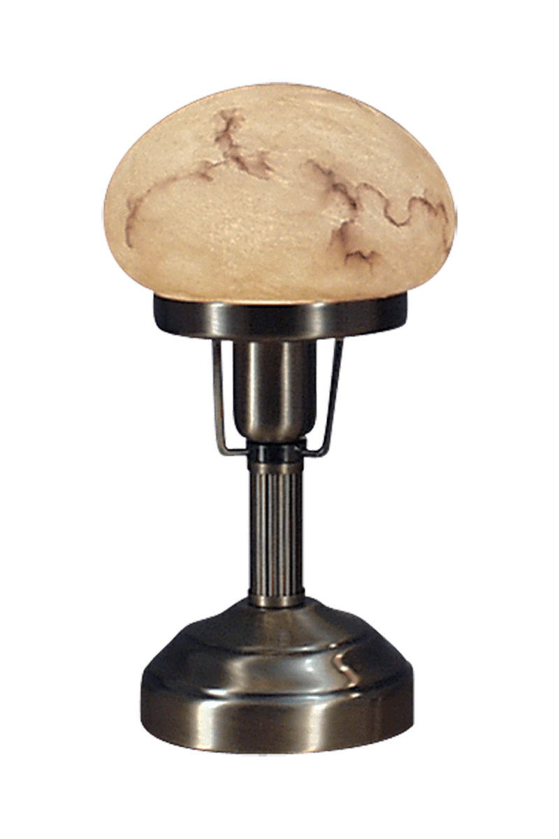 August 22cm Laiton antique lampe de table De Aneta Lighting - Avec son design classique en acier bross&eacute; et son bel abat-jour semblable &agrave; de l'alb&acirc;tre, il &eacute;met une lumi&egrave;re chaude et agr&eacute;able qui cr&eacute;e une atmosph&egrave;re accueillante dans n'importe quelle pi&egrave;ce.