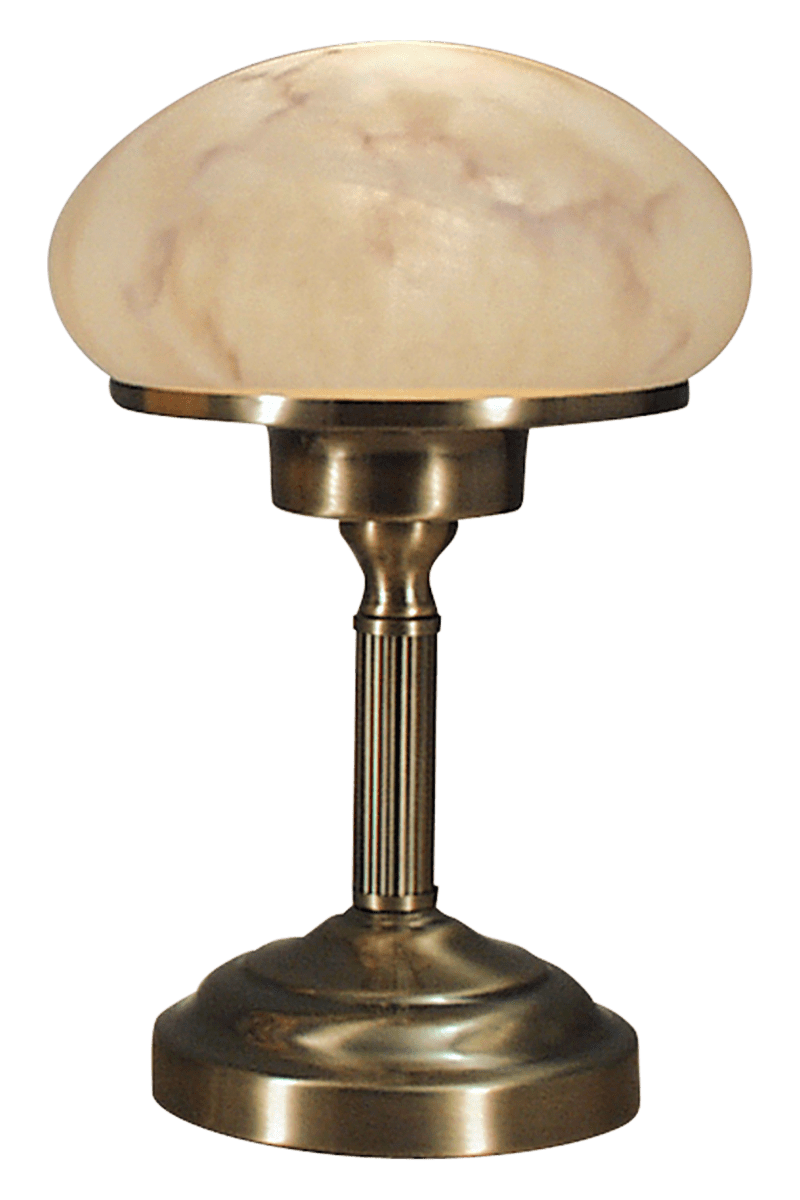 August 28cm Laiton antique lampe de table De Aneta Lighting - Avec son design classique en métal antique et son bel abat-jour semblable à de l'albâtre, il émet une lumière chaude et agréable qui crée une atmosphère accueillante dans n'importe quelle pièce.