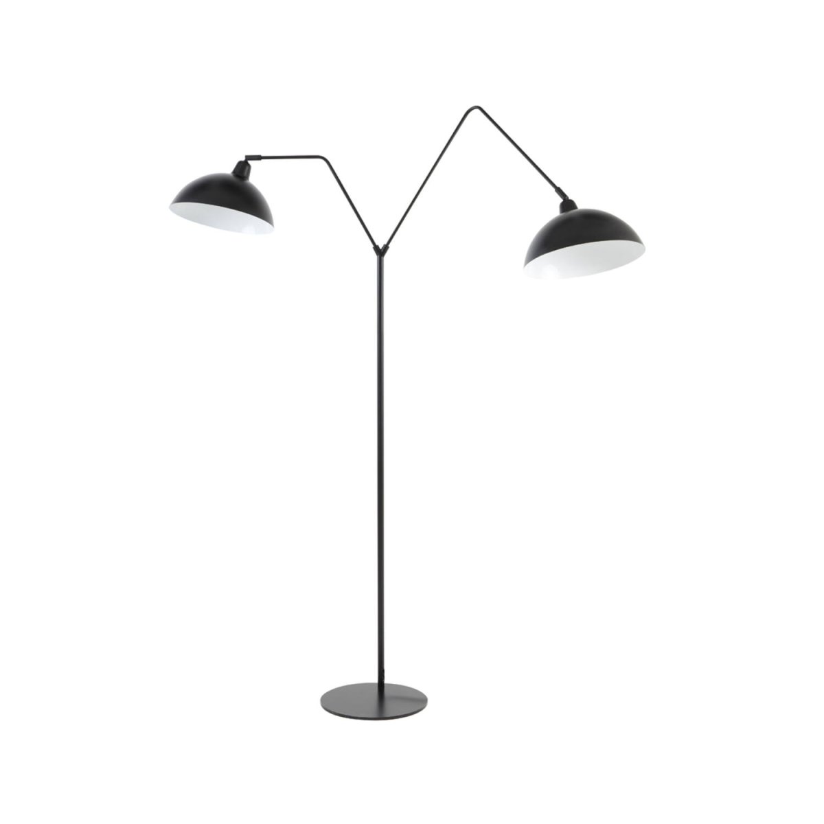 Orion 2 Noir lampadaire De Light & Living - Les abat-jour mobiles permettent de diriger facilement la lumière exactement là où vous en avez besoin – parfait pour la lecture ou comme éclairage d'ambiance.