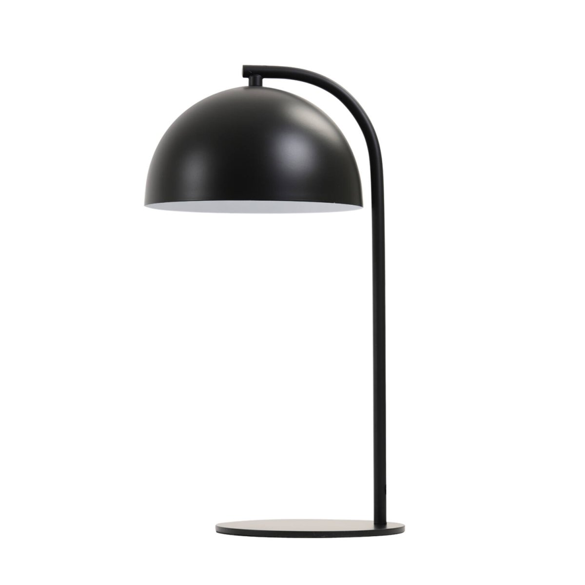 Mette 43cm Noir lampe de table De Light & Living - Mette est une élégante lampe de table en métal noir mat avec un intérieur blanc.