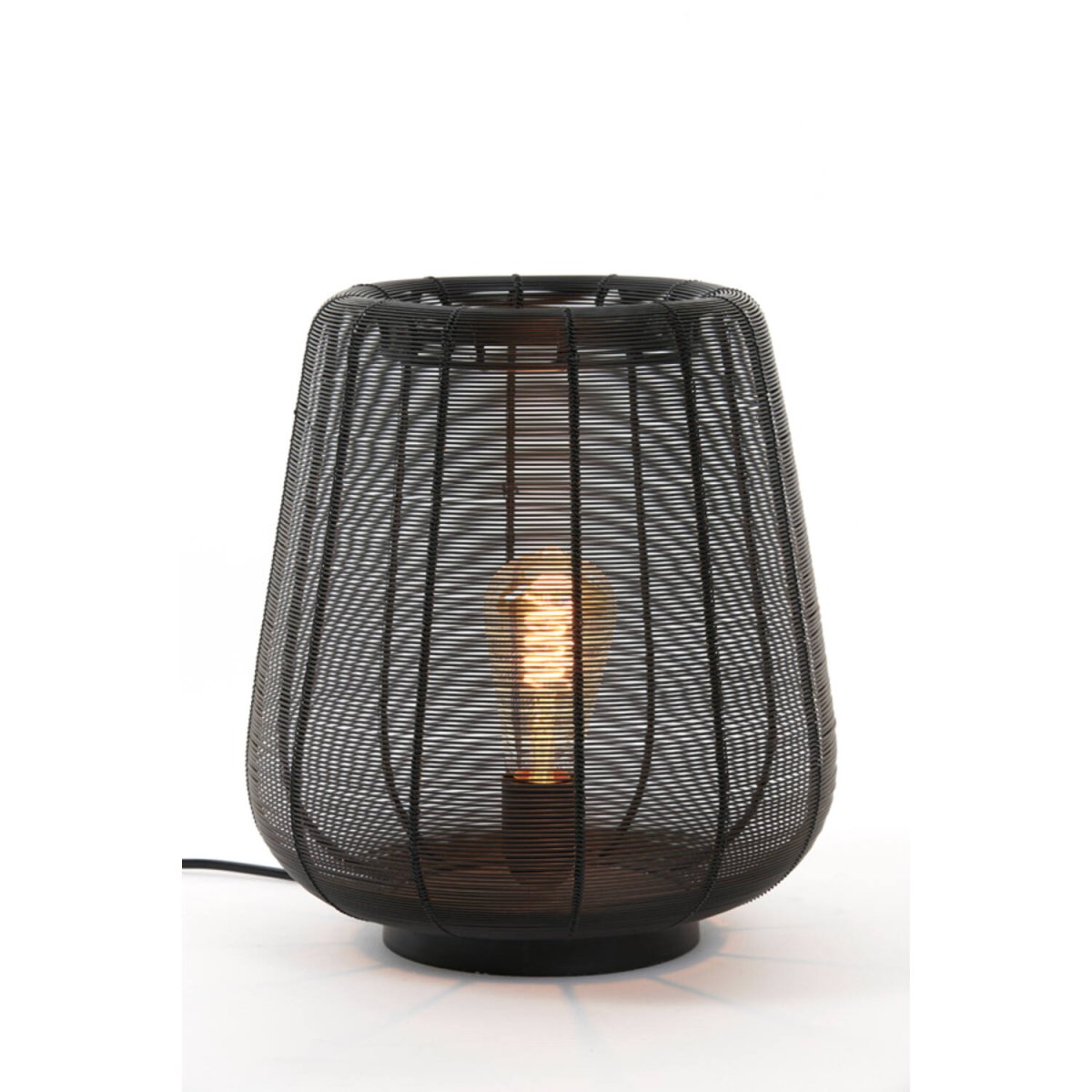 Adeta 32cm Noir lampe de table De Light & Living - La construction ouverte crée de belles ombres et en fait un détail parfait dans les maisons industrielles et scandinaves.