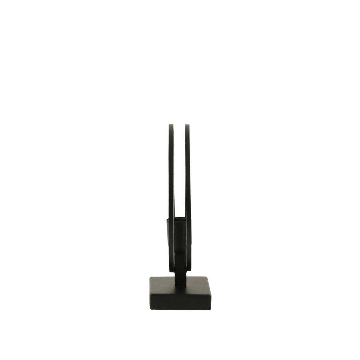 Rudra 30cm Noir lampe de table De Light & Living - La forme circulaire encadre la source lumineuse et crée un accroche-regard élégant.