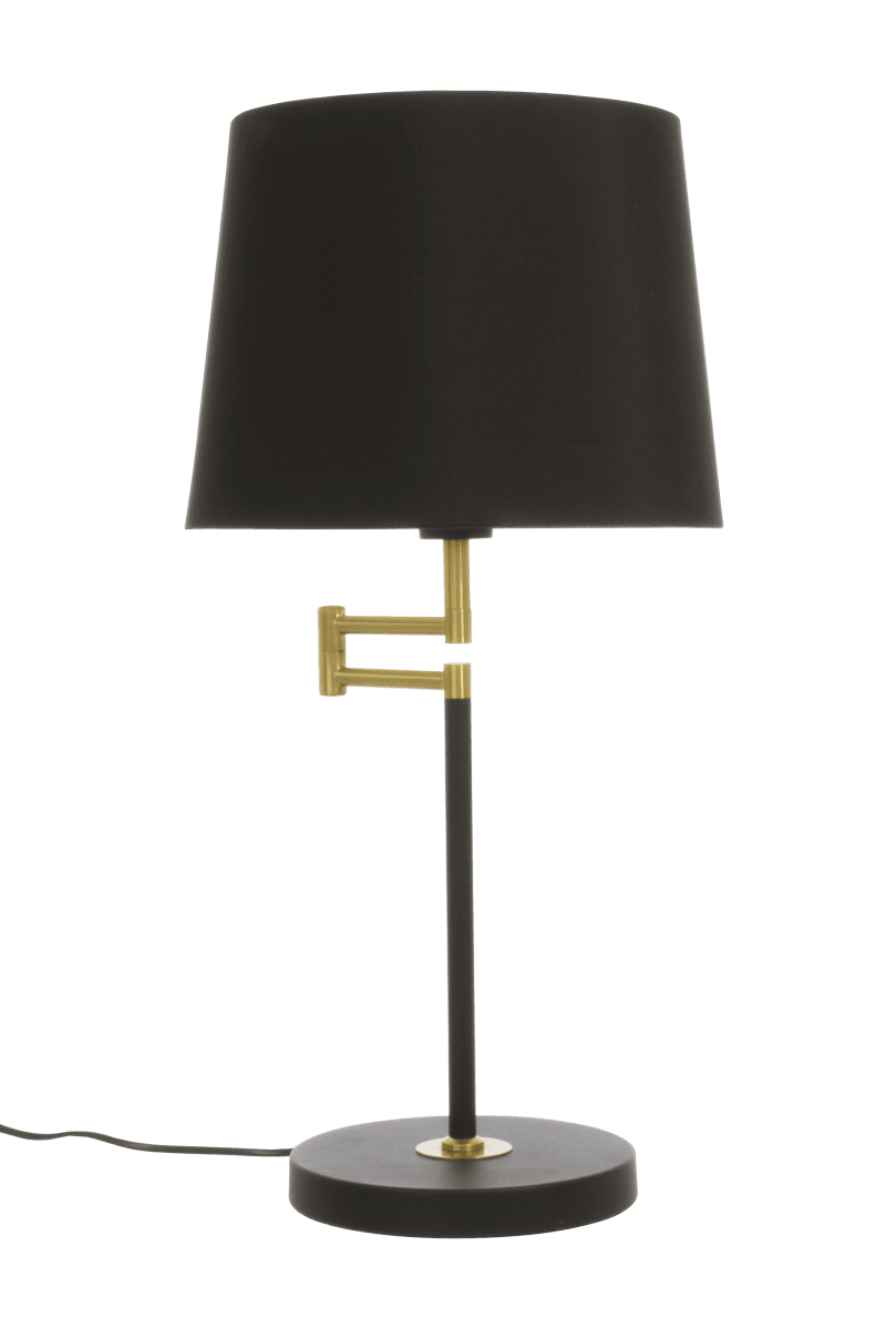 Birka 60cm Noir lampe de table De Aneta Lighting - Lampe de table Birka en m&eacute;tal laqu&eacute; noir et d&eacute;tails en laiton sur la base.