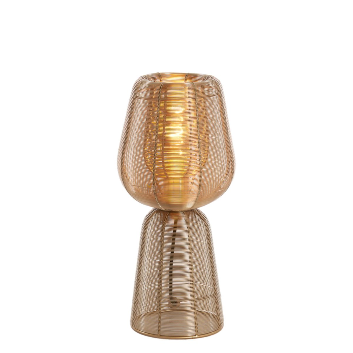 Aboso 42cm Or lampe de table De Light & Living - Sa forme unique crée une ambiance moderne et élégante, parfaite pour les intérieurs industriels comme rustiques.