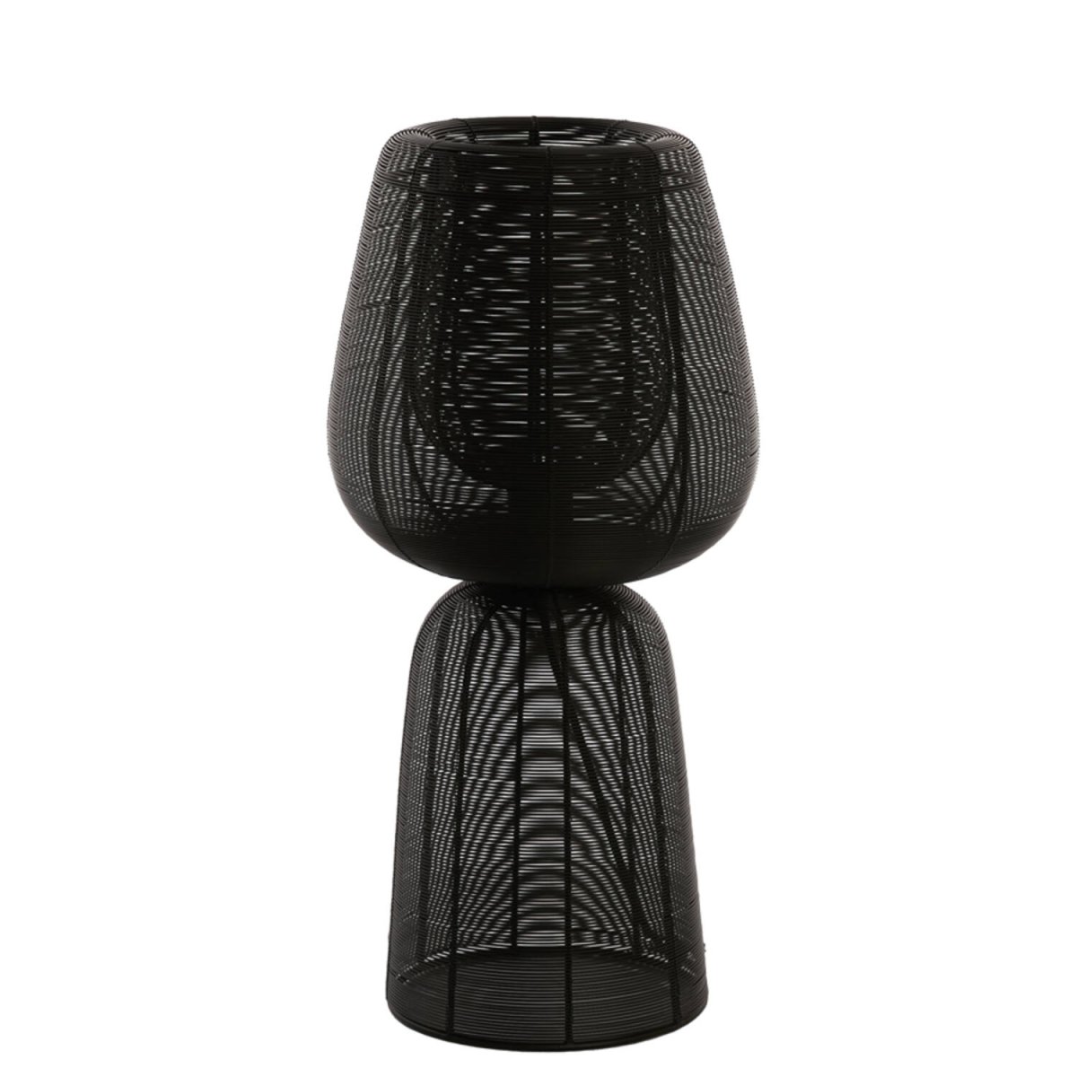 Aboso 54cm Noir lampe de table De Light & Living - Sa forme unique lui confère une touche moderne et élégante et s'intègre parfaitement à tout intérieur de style industriel ou scandinave.