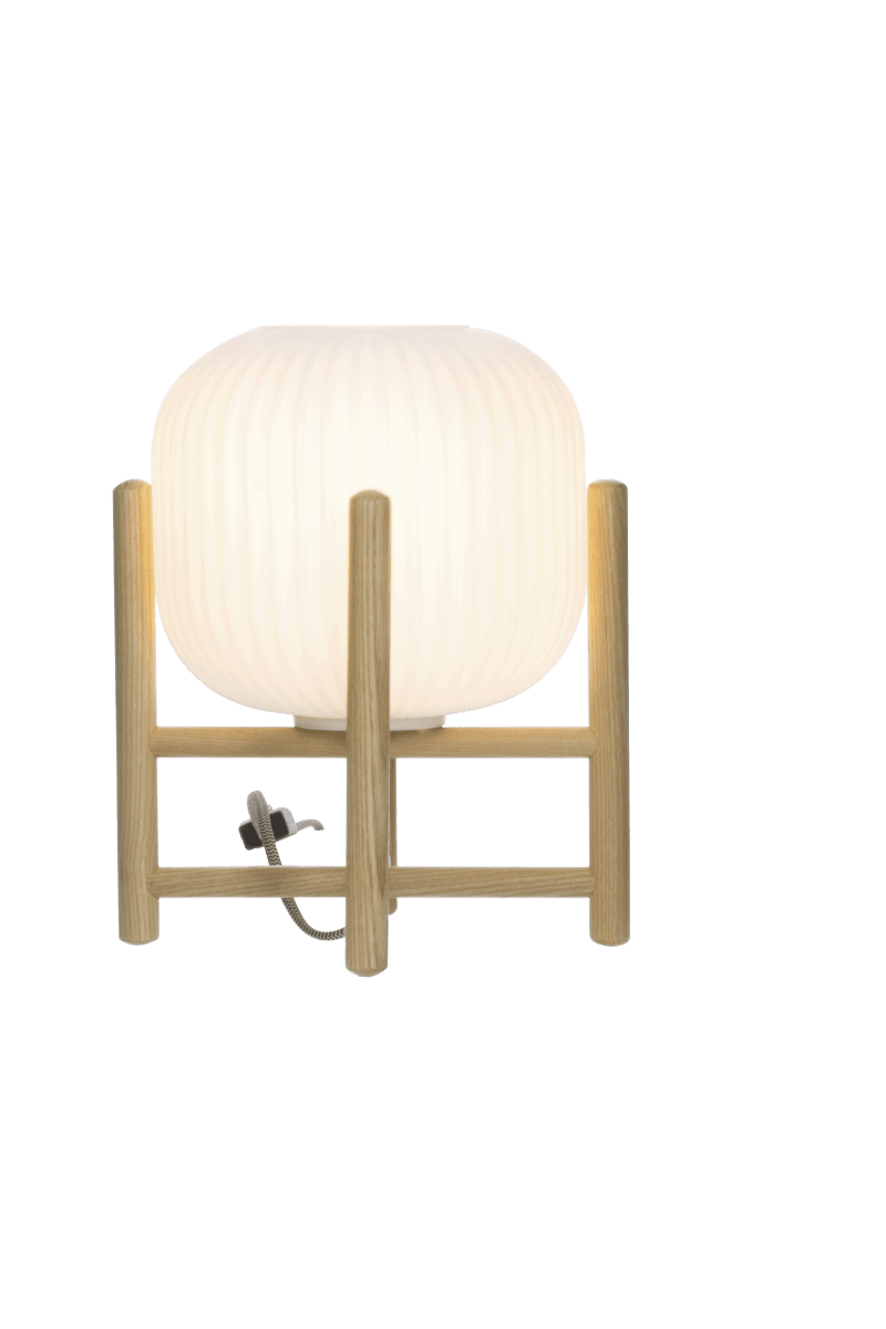 Vinda 30cm Bois lampe de table De Aneta Lighting - dans la lampe et le verre dans l'abat-jour.