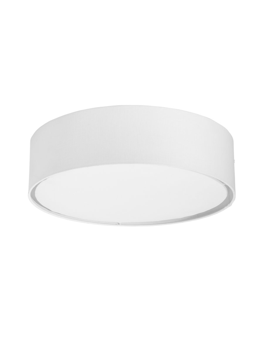 Sam Ø45 Blanc plafonnier De PR Home - Il est fait de m&eacute;tal avec un abat-jour en lin.