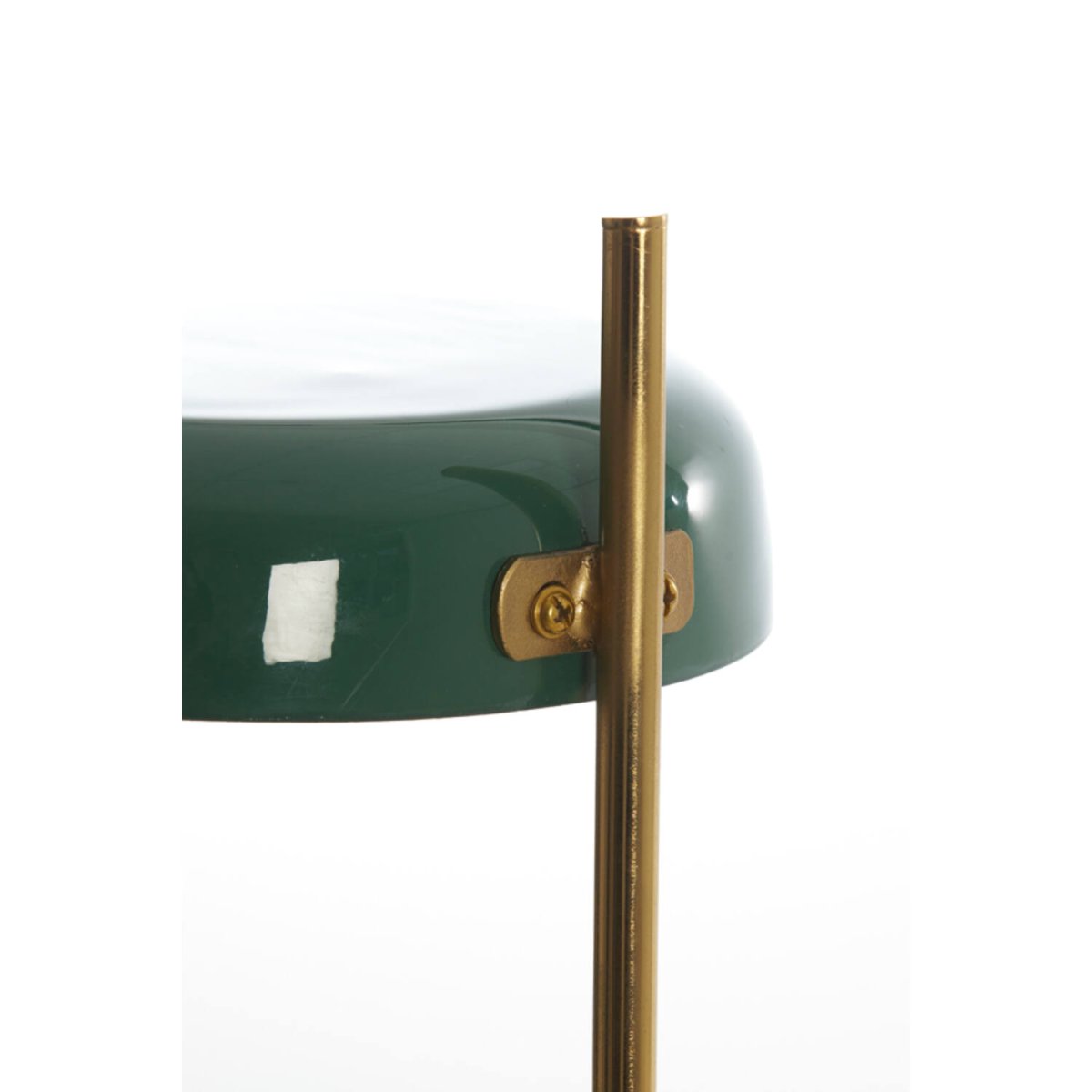 Maleka 47cm Vert foncé lampe de table De Light & Living - Maleka est une lampe de table &eacute;l&eacute;gante dot&eacute;e d'un abat-jour vert fonc&eacute; brillant et d'une structure dor&eacute;e.