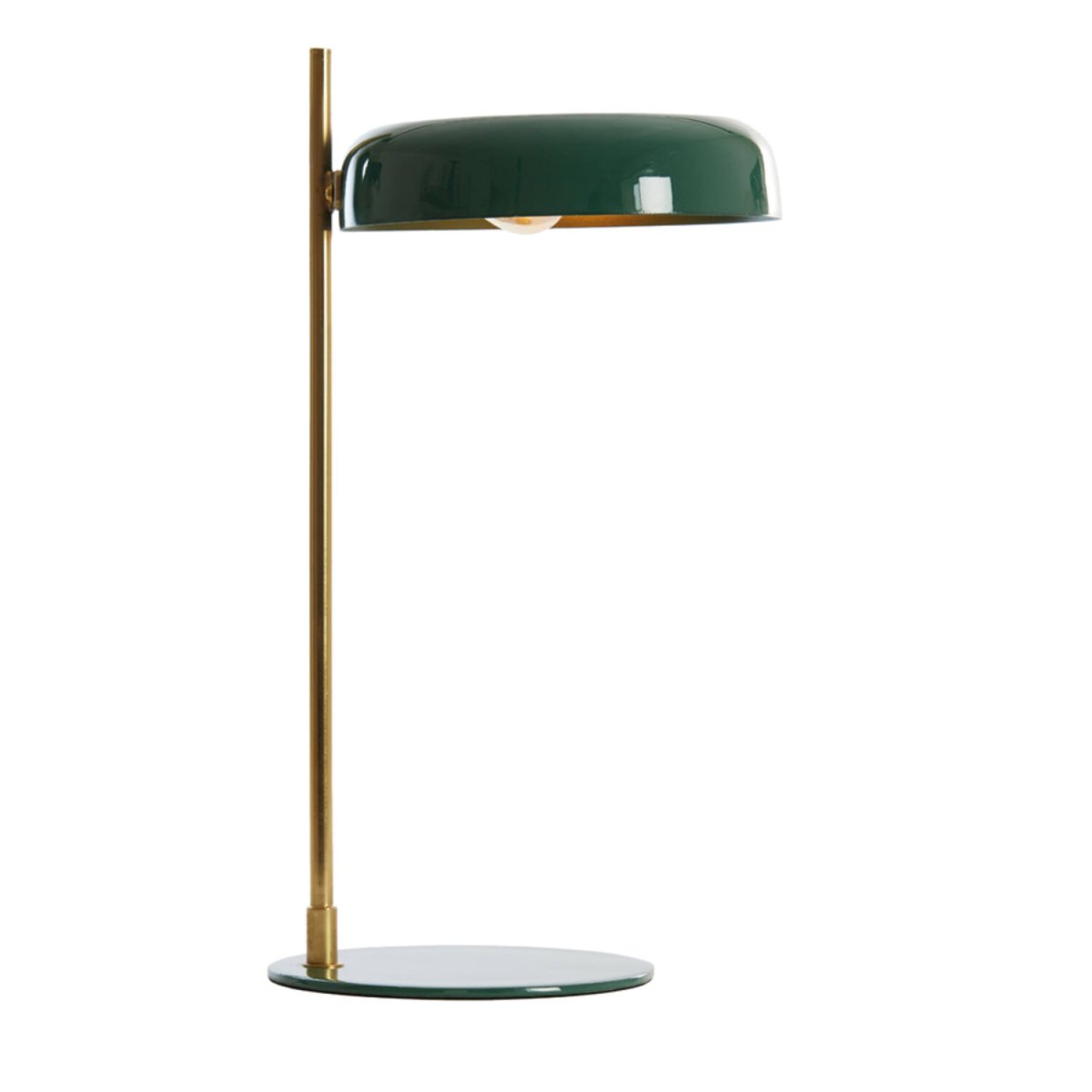 Maleka 47cm Vert foncé lampe de table De Light & Living - Maleka est une lampe de table &eacute;l&eacute;gante dot&eacute;e d'un abat-jour vert fonc&eacute; brillant et d'une structure dor&eacute;e.