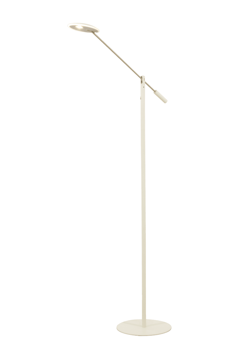 Cadiz Blanc lampadaire De Aneta Lighting - C'est la lampe pour tous ceux qui ont besoin de beaucoup de lumière pour les travaux manuels ou d'une bonne lampe de lecture.