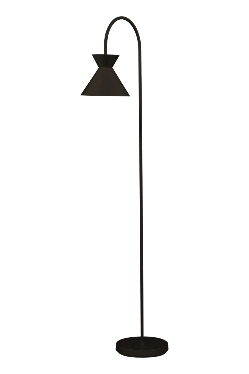 Coni Noir lampadaire De Aneta Lighting - Le magnifique lampadaire Coni au design intemporel s'harmonise aussi bien avec les intérieurs classiques que rustiques.