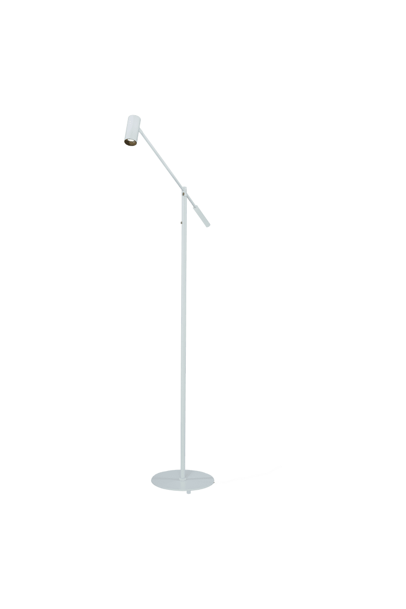 Concord Blanc lampadaire De Aneta Lighting - La tête de la lampe et le bras sont tous deux réglables, ce qui vous permet de diriger facilement la lumière où vous le souhaitez.