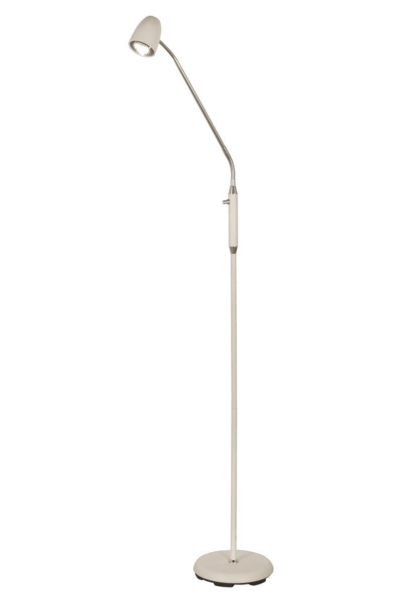 Sandnes 1 Blanc lampadaire De Aneta Lighting - la tige et une t&ecirc;te r&eacute;glable.
