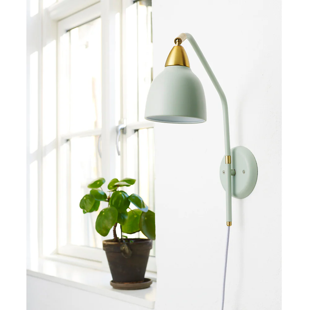 Urban 40cm Vert clair applique murale De Superliving - Avec un bras rotatif et un écran pouvant pivoter à 345°.