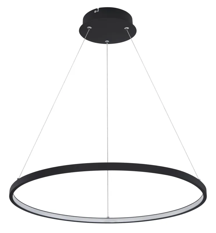 Ralph Ø60 Noir suspension De Globo Lighting - Den moderna, runda takpendeln Ralph i mattsvart &auml;r en stilren blickf&aring;ngare i ditt hem.