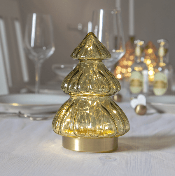 Abete Vert De Star Trading - D&eacute;coration de table &eacute;l&eacute;gante en forme de sapin de No&euml;l en verre vert transparent.