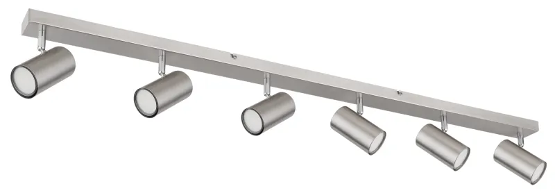 Robby 6 Nickel spot De Globo Lighting - Robby &auml;r en stilren takspotlight som imponerar med sin enhetliga design i nickel.