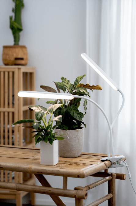 Lampe Pour Plantes Tulip Blanc De Airam - La lampe peut &ecirc;tre fix&eacute;e sur un plateau de table d'une &eacute;paisseur de 30 &agrave; 35 mm.