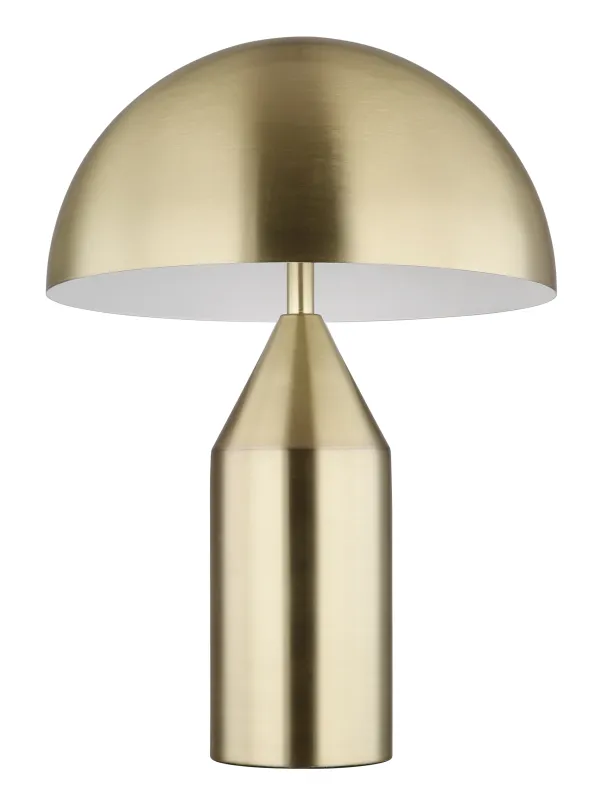 Atoma 40cm Laiton lampe de table De Globo Lighting - Sk&auml;rmen i matt m&auml;ssing och vitt skapar en harmonisk kontrast och ger en behaglig ljusspridning.