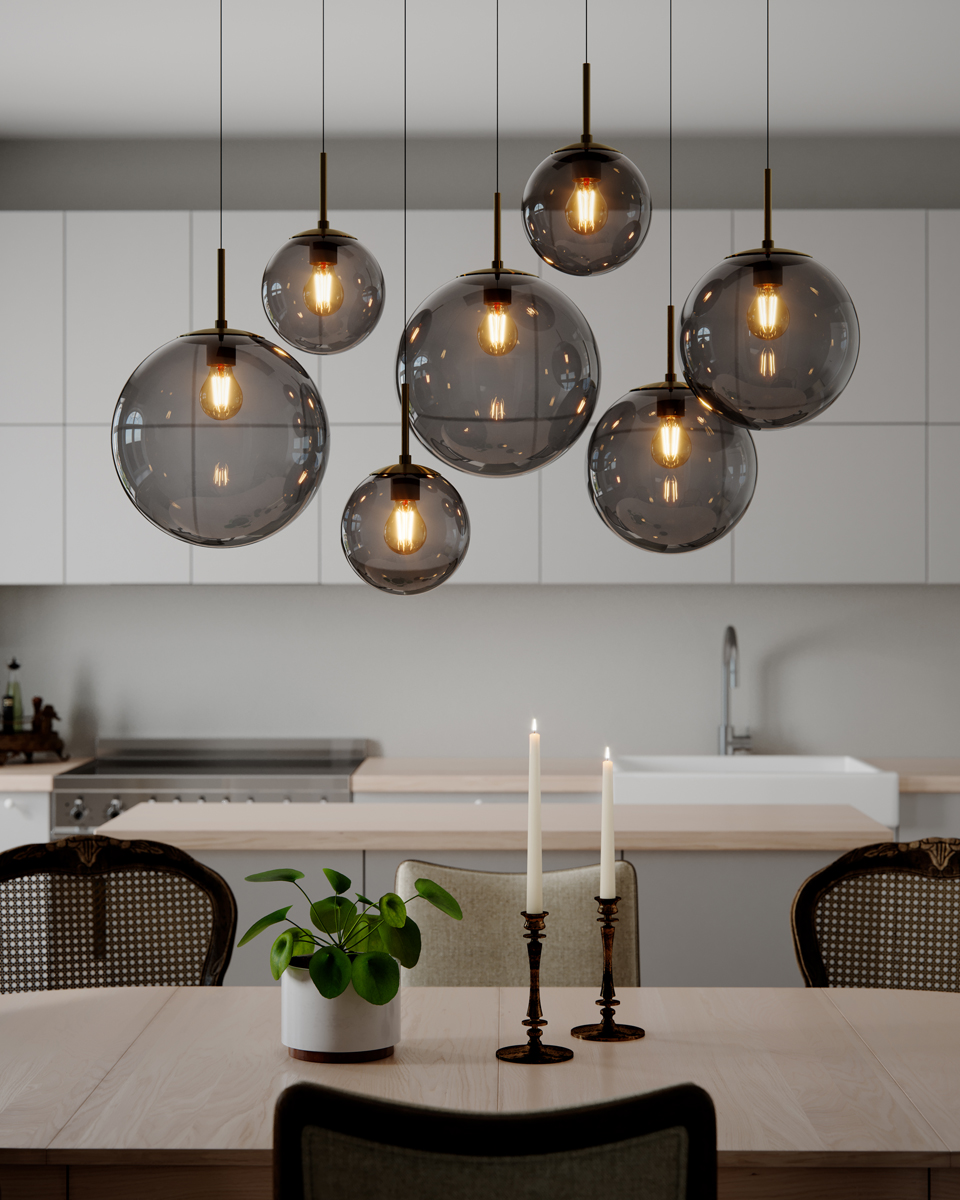 Laura 86cm Gris fumé suspension De By Rydéns - Avec Laura, vous obtenez non seulement une source de lumi&egrave;re, mais &eacute;galement une d&eacute;claration de design qui am&eacute;liore l'atmosph&egrave;re de toute la pi&egrave;ce.